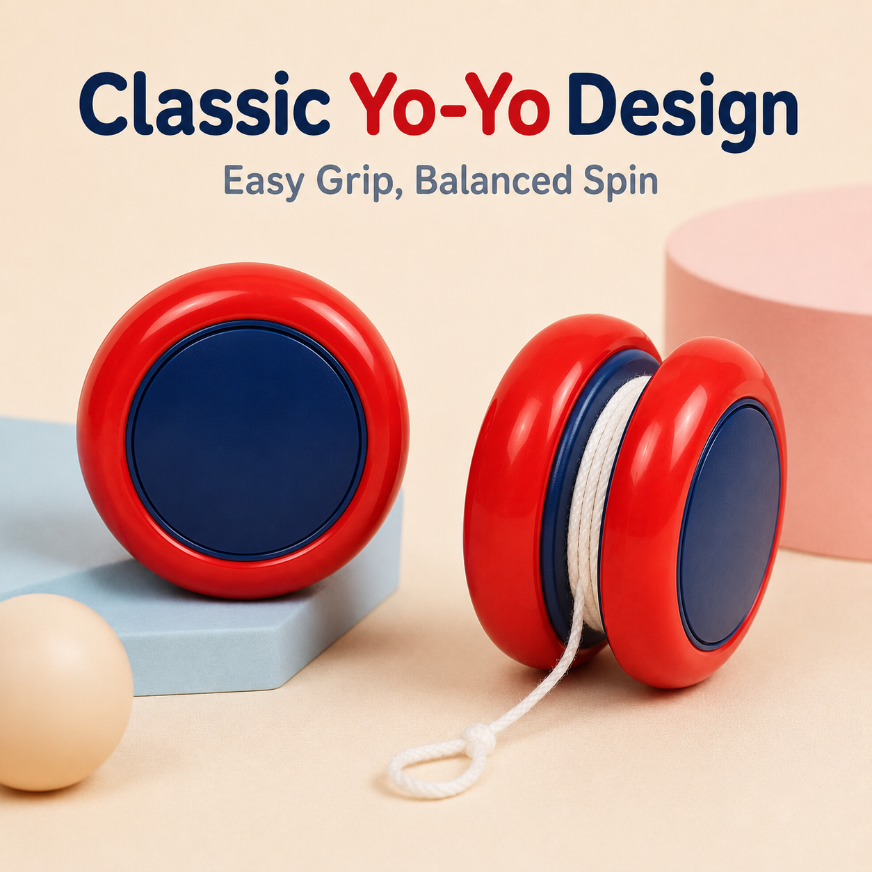 Classic Yo-Yo Toy – Smooth Spinning Yo-Yo with Strong String for Indoor & Outdoor Play